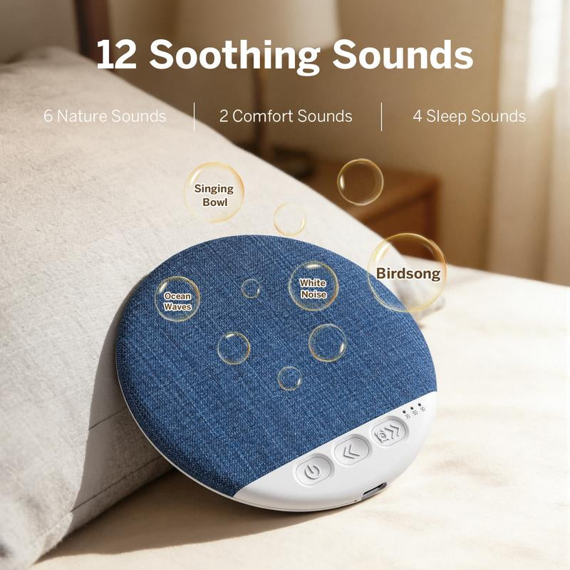 Under Pillow Sleep Speaker, Ultra-Thin Personal Sound Machine with White Noise & Bluetooth, Partner-Friendly Close-Range Audio for One Person, Timer & Memory Function, Blind-Touch Buttons, Ideal Gift for Better Nighttime Smartphone