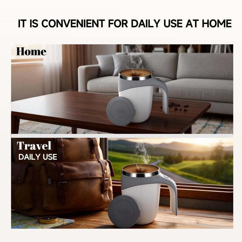 Rechargeable Self Stirring Mug - Magnetic Electric Auto Mixing Stainless Steel Cup for Office/Kitchen/Travel/Home Coffee/Tea/Hot Chocolate/Milk-430 Ml/14.5 Oz