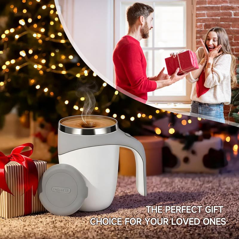 Rechargeable Self Stirring Mug - Magnetic Electric Auto Mixing Stainless Steel Cup for Office/Kitchen/Travel/Home Coffee/Tea/Hot Chocolate/Milk-430 Ml/14.5 Oz