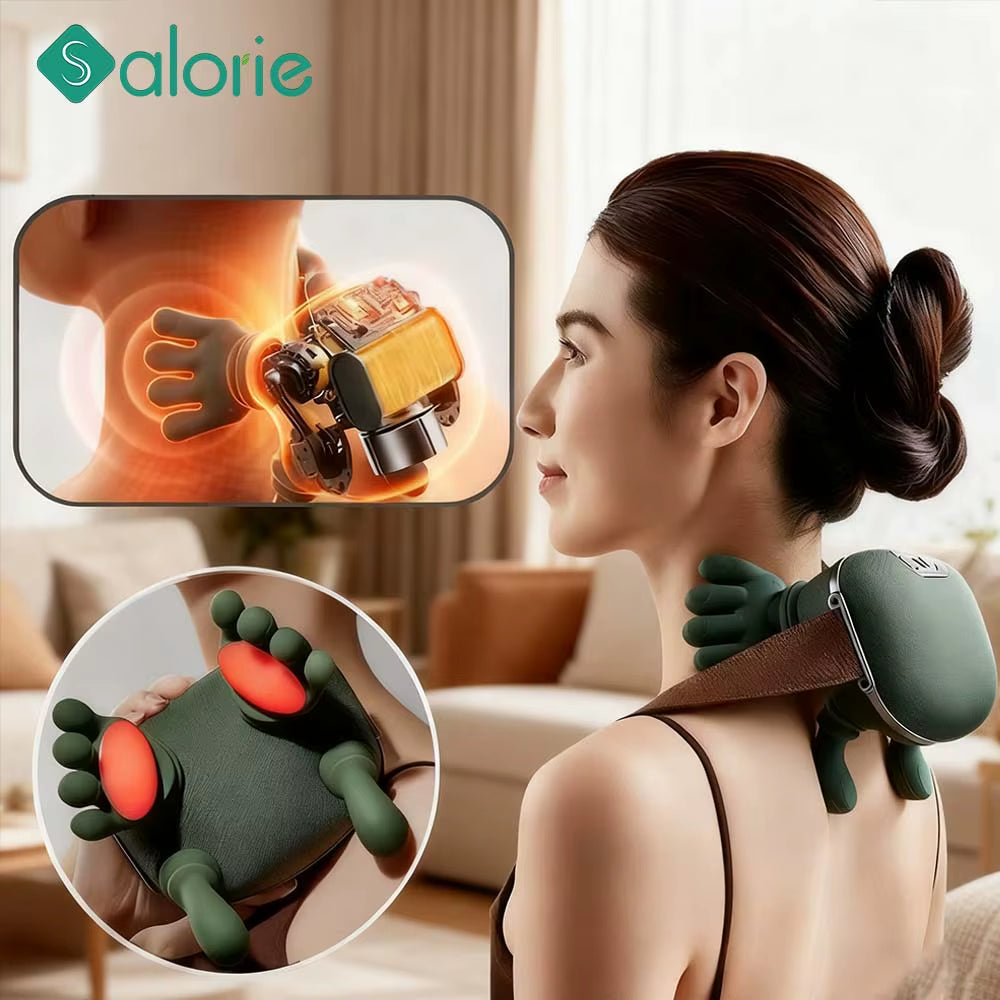 Neck Shoulder Massager Deep Tissue Shiatsu Back Cervical Massage Machine Bionic Fatigue Relief Relax Muscle ﻿3-Level