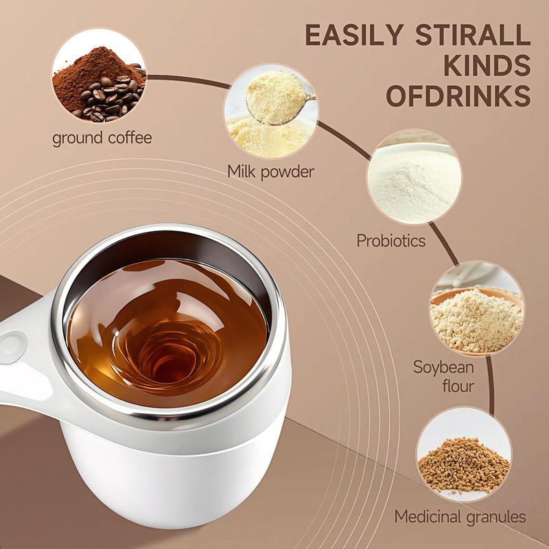 Rechargeable Self Stirring Mug - Magnetic Electric Auto Mixing Stainless Steel Cup for Office/Kitchen/Travel/Home Coffee/Tea/Hot Chocolate/Milk-430 Ml/14.5 Oz