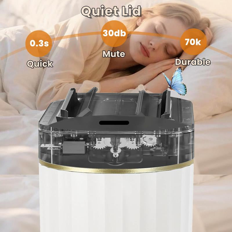 ELPHECO Smart Sensiong Touchless Trash Can with Lid 2Gal Bathroom Trash Can with Anti-Slip Base, Ipx5 Waterproof, Odor-Proof