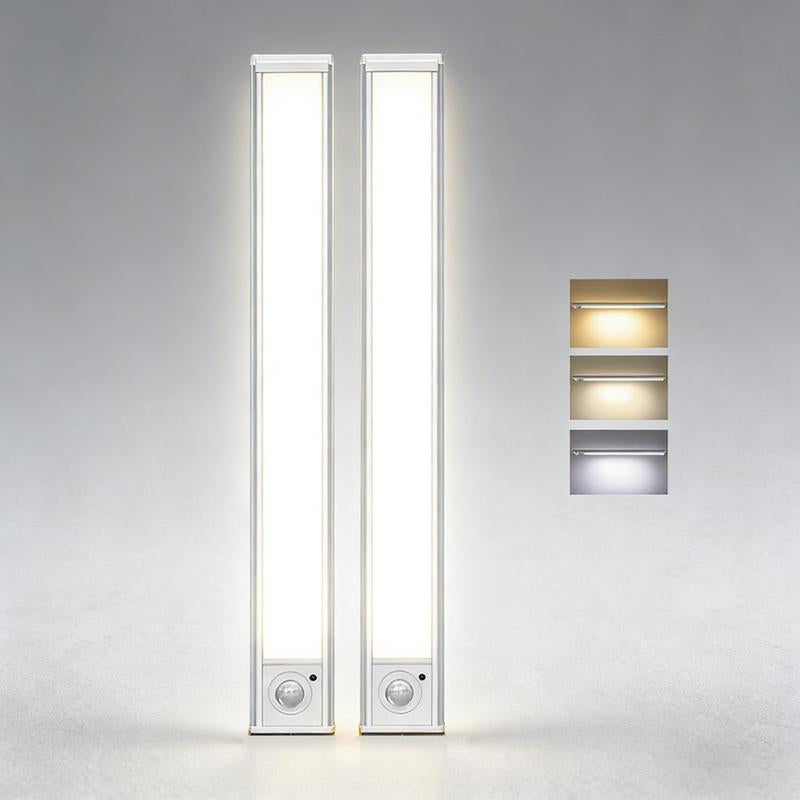 Under Cabinet Lighting, 11.81In Motion Sensor Light Indoor Rechargeable, Closet Lights Battery Operated for Kitchen Cabinets, Shelves, Walls (2 Pack)