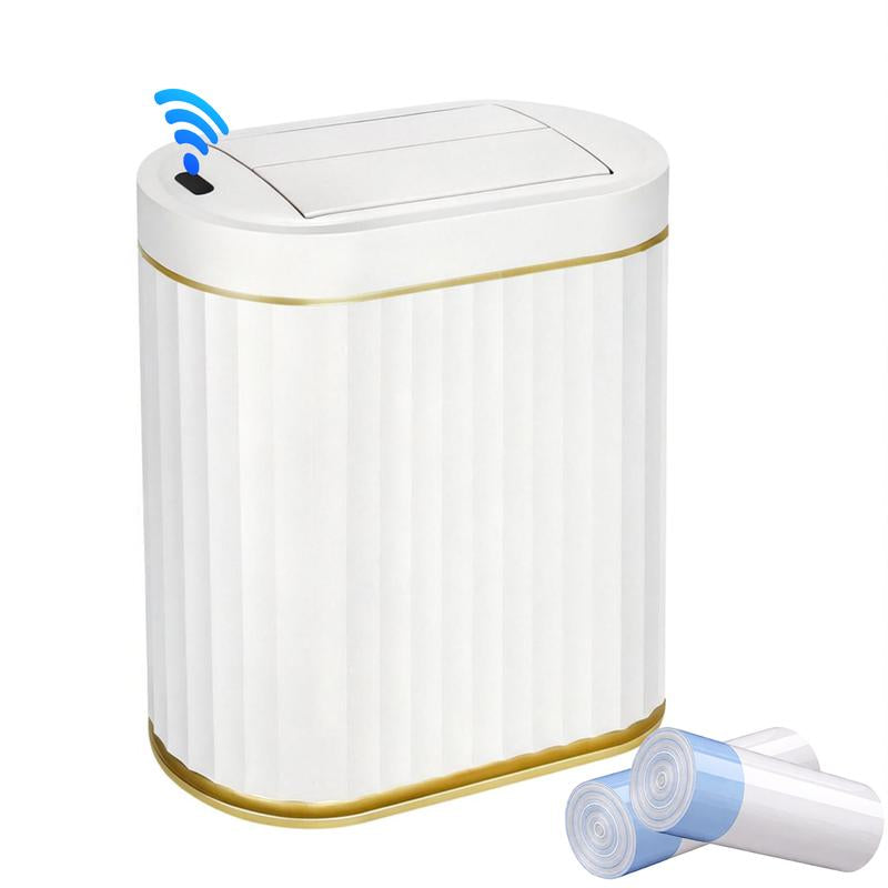 ELPHECO Smart Sensiong Touchless Trash Can with Lid 2Gal Bathroom Trash Can with Anti-Slip Base, Ipx5 Waterproof, Odor-Proof