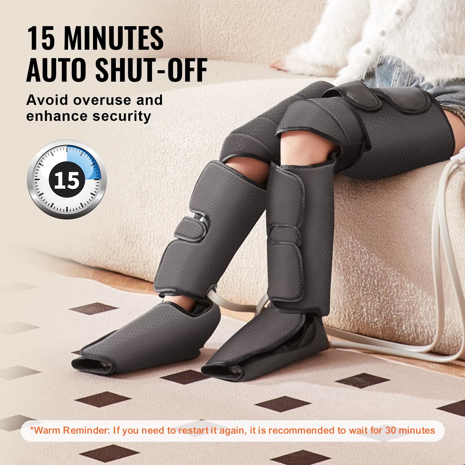 Succebuy Full Leg Massager Air Compression Foot Calf Thigh Knee Leg Compression Massager Boots for Circulation Swelling
