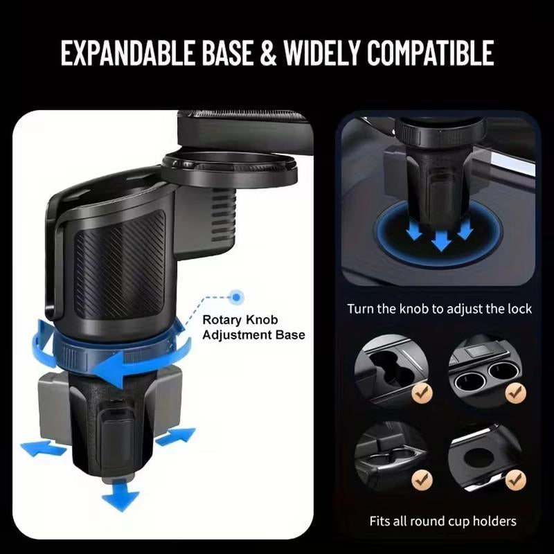 4 in 1 Car Table Tray,360° Rotation Cup Holder Tray for Car ,Mobile Phone Holder Car Cup Holder Tray , Compatible with Vehicles, Car, Road Trip Essentials